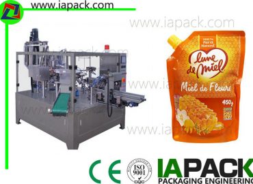 Les machines de conditionnement de poche de liquide de miel doypack 450g à haute fréquence