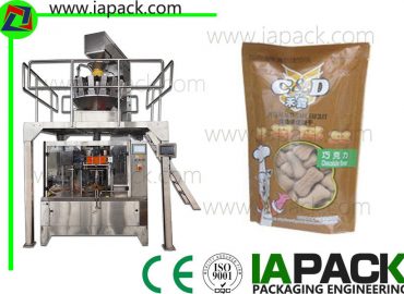 machine d'emballage de granule de biscuits d'animal familier, phase 380V de machine à emballer rotatoire